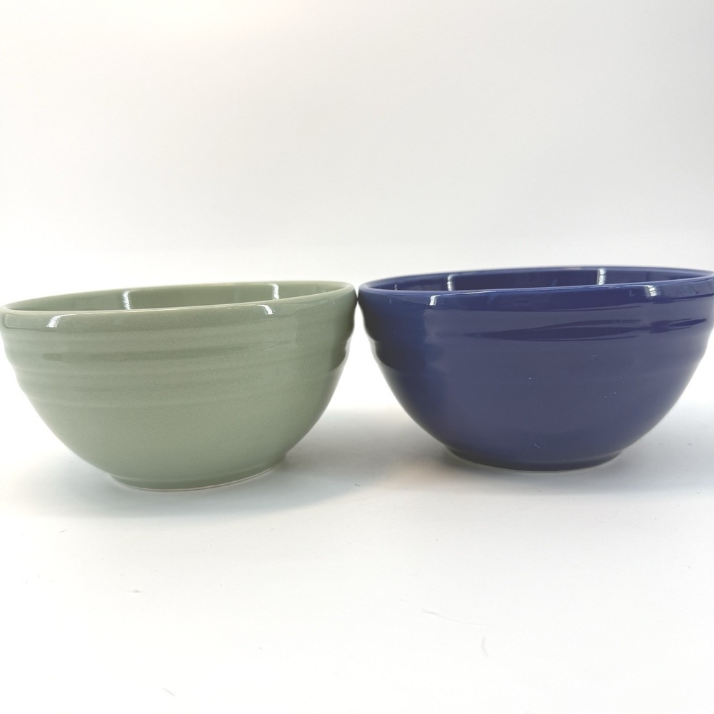 Lot of 2 PIER 1 Ironstone New Essentials Azure Cereal Bowls 5.75" Brazil RARE - Picture 9 of 12